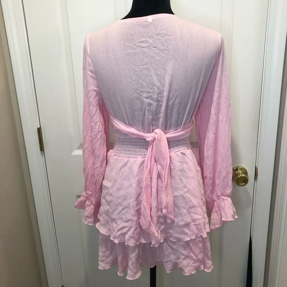 Pink ruffle wrap top dress, size xl - Picture 9 of 14